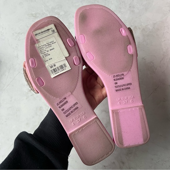 Juicy Couture Elegant Bejeweled Strap Slide Sandals Size 6 - Picture 4 of 9